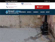 Tablet Screenshot of greatlakeswaterproofing.com